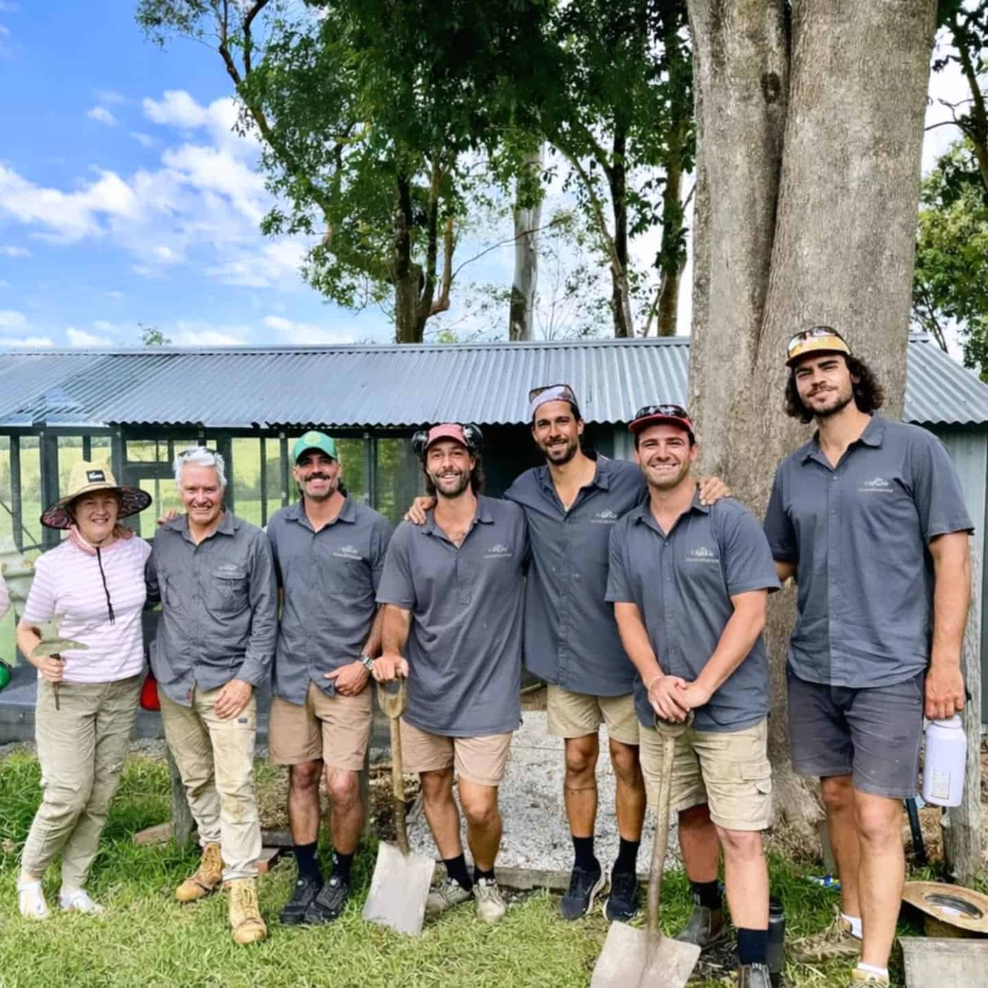 Woodpecker team sharing a relaxed moment with clients in Byron Bay